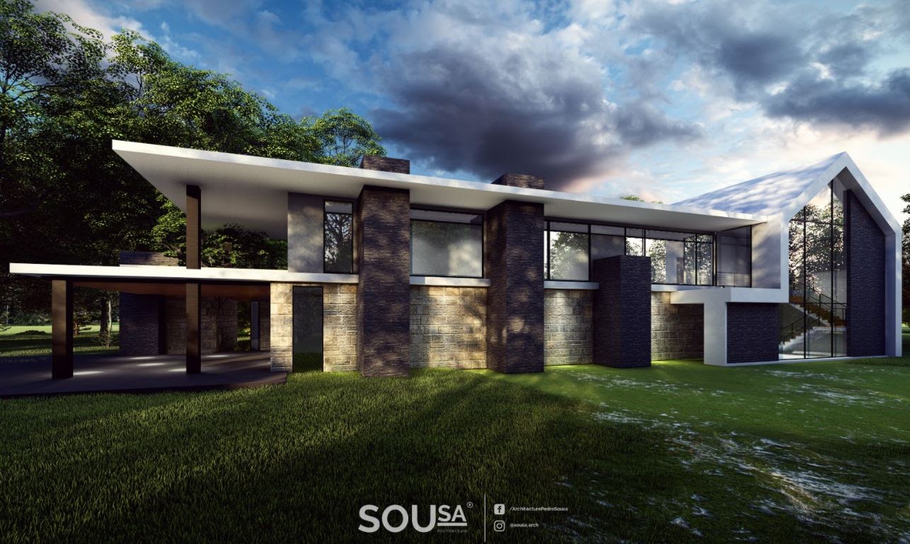 3D rendered image of a building